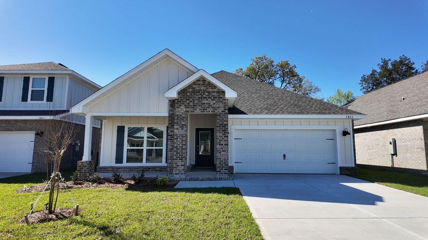 Welcome to Deer Ridge Crossing in Gulf Breeze, FL! The charming Rhett, one of our most popular & highly desirable Open Designs. 4 beds, 2 baths, covered patio & a 2-car garage. The Smart Home Connect System includes several Smart Home convenient devices. BEAUTIFUL, well-designed kitchen offers gorgeous Quartz countertops, relaxed living with a lg. island bar, quiet dishwasher, all stainless appliances, pantry, & spacious dining area. Bedroom 1 & adjoining bath feature a walk-in closet, Quartz double sink vanity, tub AND separate shower. Striking wood-look flooring throughout & Friese carpet in the bedrooms. Upscale home with great curb appeal. Convenient location. Must see!