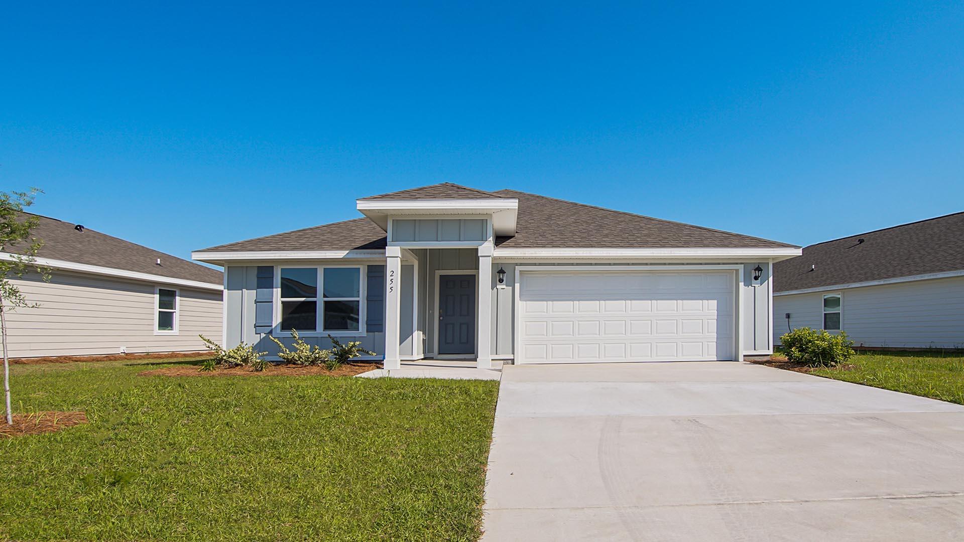 The Cali plan is a beautiful 4 bed, 2 bath home. As you enter this home, three guest bedrooms are towards the front and are all adorned with sizeable closets and share a full bath. Towards the back of the home, you'll find an open concept kitchen and living room area. The kitchen has an island and a large pantry. The Primary Suite is located off the living area and has a gorgeous bathroom with a separate soaking tub and a spacious walk-in closet. Interior features also include EVP flooring throughout with carpet in the bedrooms and granite countertops in the kitchen and baths. This home comes standard with a Smart Home Technology package which includes a KwikSet keyless entry, thermostat, garage door and so much more.