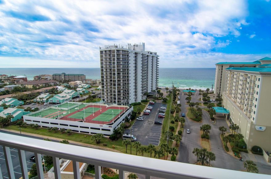 Located on the 12th floor, this condo is truly a gem for views at Ariel Dunes! Not only will you enjoy the beach-induced bliss in this one bedroom, one-and-a-half bathroom condo, but you can enjoy your spacious kitchen, dining, and living room. Upgrades in this gourmet kitchen include appealing stained wood cabinets and granite countertops. Ariel Dunes features spectacular views of the Choctawhatchee Bay, ground floor restaurant and bar, on-site real estate office, as well as convenient beach access! Very much a seasoned and established condo for rental history! 2015 Gross Rental $23k.