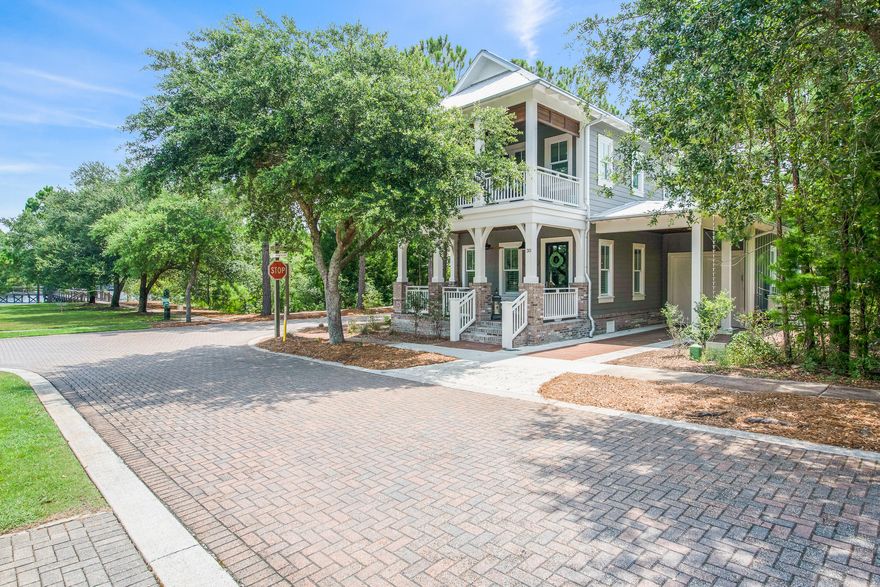 Gorgeous Home on excellent corner lot in 30a exclusive gated neighborhood of Forest Lakes.  Designed by renowned architect firm Archiscapes, this beautifully designed and furnished home enjoys fantastic views of green space and lake.   Offered Turn-key with Furniture and appliances (including washer/dryer) - all less than a year old - owner minimum usage only! ~ Indulge in the many quality finishes.  Attention to detail includes all 4 bedrooms w/ a private bathroom; Outdoor living enhanced by the attractive front porch, as well as the front balcony-sleep porch and a back screened porch for master on first level.  Appreciate lots of Storage throughout, including a 1 car garage (extra features added!) also a 1 car carport.  (See Exclusions List)  For more detail look at the 360 Virtual Tour.