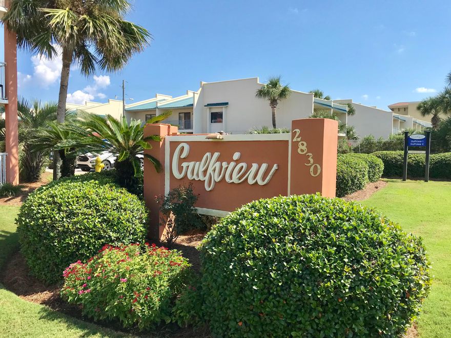 Looking for condo just across the street from BEACH? This 1br/1bath + hall bunks is rental ready to comfortably sleep 6. The ground floor makes for no carrying your luggage and beach toys upstairs. Tile floors though-out make this unit easy to maintain. Recent updates include 2016 New heat pump, air handler and refrigerator. 2017 New stove, microwave and dishwasher. 2018 New garbage disposal, bathroom remodel and furnishings. Just short stroll to one of the conveniently located restaurants. Gulfview not only has gated beach access it also has two pools, a hot tub, grilling area and laundry facilities.