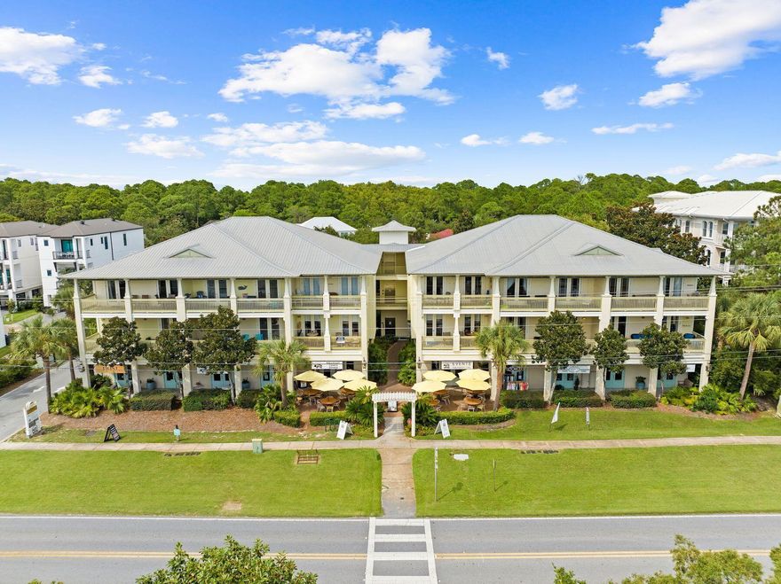 Experience coastal living like never before in this light, bright, and airy top-floor, East end-unit condo at Grand Isle, now being offered on the open market for the very first time! Located in the heart of Seagrove on 30A, this exclusive retreat is one of only 12 units in the complex, which boasts the lowest HOA fees along 30A. With an abundance of windows that fill the space with natural light, this condo provides a warm and welcoming atmosphere.Grand Isle, situated above The Perfect Pig, offers unbeatable convenience with deeded beach access just steps away across the street at Majestica. The spacious living area is perfect for gathering, featuring an oversized sofa, comfortable seating, and a large coffee table ideal for board games or puzzles. A 65" flat-screen Roku TV ensures endless entertainment options on a rainy day.

The dining area comfortably seats eight at a custom table, enhanced by the unique end-unit windows that bring in extra light. A cabinet/buffet offers additional serving space, making hosting a breeze. The condo features three beautifully appointed bedrooms. The primary bedroom includes a king-sized bed, an ensuite bathroom with a walk-in shower, a separate water closet, and a double vanity. The second bedroom also has a king-sized bed and shares a bathroom with the third bedroom, which is outfitted with twin-over-twin bunk beds.

Elegant finishes throughout the home include hardwood and tile flooring, granite countertops, and stainless steel appliances. Recent updates include a fresh coat of paint, a new HVAC system, a new stackable washer and dryer, and refreshed furnishings.

Residents of Grand Isle enjoy access to a community pool and the pristine white sand beaches of Seagrove right across the street. Whether you're looking for a vacation condo or a rental property, this Seagrove gem offers the perfect blend of comfort, style and location. One parking space is included for added convenience.