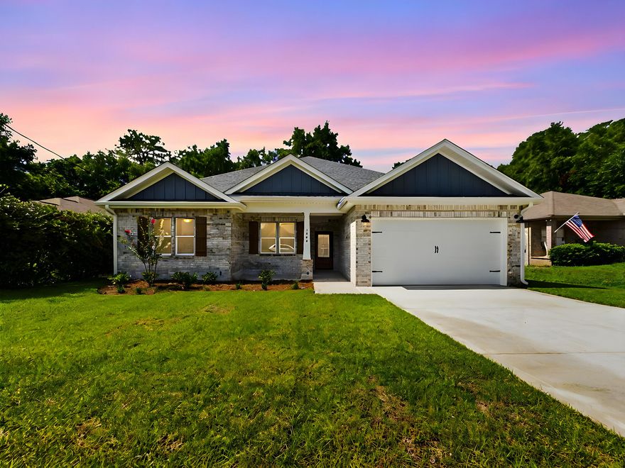 AMAZING LABOR DAY SALE!!!! Buyer must close by September 30th, Builder will contribute $11,000 towards buyers closing costs, PLUS an additional $5,000 ANYBUCKS! Builder to pay Title Fees, Doc Stamps and final survey. Fence, Blinds & Fridge included. At closing the buyer can select a Yeti Haul Cooler OR a 30' Blackstone Grill!!!! Come check out this 4 bedroom, 2 bathroom home with a split bedroom floor plan in the heart of Niceville with no HOA!! This craftsman style home features all the luxuries of modern living. Boasting an open-concept layout, the spacious living area is bathed in natural light, creating a perfect setting for both relaxation and entertaining. The modern kitchen features blue lower cabinets with white uppers, satin nickel hardware, and a single bowl sink. It also has a large walk-in pantry, large central island (also blue) with breakfast bar, stainless steel finished appliances including a gas range, and ample counter space. The master bedroom has a trey ceiling and features a dream ensuite including his and her closets, a large walk in shower, and a soaking tub! 3 other bedrooms are all of
good size, separate from the master bedroom, and share a hall bathroom. Additional Inclusions: Your new home comes complete with a fence for added privacy, blinds for comfort, and a fridge for convenience. Don't miss out on this incredible opportunity to make this house your home. Contact us today to schedule a viewing.