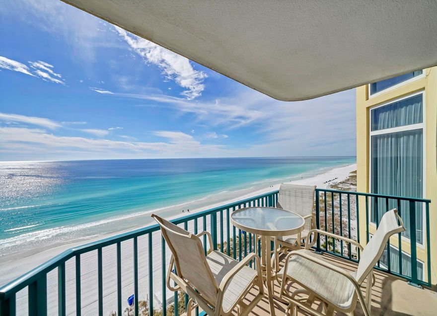 Discover the pinnacle of luxury at Jade East Towers, one of Destin's premier Gulf front resorts! This premium 2-bedroom 2-bath unit boasts deeded parking space, laundry room and spacious floor plan, perfect for those seeking a primary, second home, or investment property.  Experience the magic of coastal living with floor to ceiling windows in the master bedroom and floor to ceiling sliding doors in the living area that open to the balcony.  This unique vantage point enhances the probability of spotting dolphins and other mesmerizing marine life right from the comfort of your own space. Fully furnished, rental ready, Jade East Towers grants access to exceptional amenities. The Gulf-front swimming pool, adorned with a waterfall and hot tub, provides an idyllic environment for relaxation. A lighted tennis court beckons for a friendly match and the grill area is perfect for post swim lunches.  Owner pets are allowed! 
 Enjoy direct access to the sugar-white sand beach via a convenient location in the heart of Destin close to area attractions, shopping, and restaurants.  This is truly an unparalleled coastal living experience.  Live large and experience the epitome of Gulf-front living in the heart of Destin.  New refrigerator and stove December 2023.  Scheduling your viewing today!  Sold AS IS with right to inspect.  
