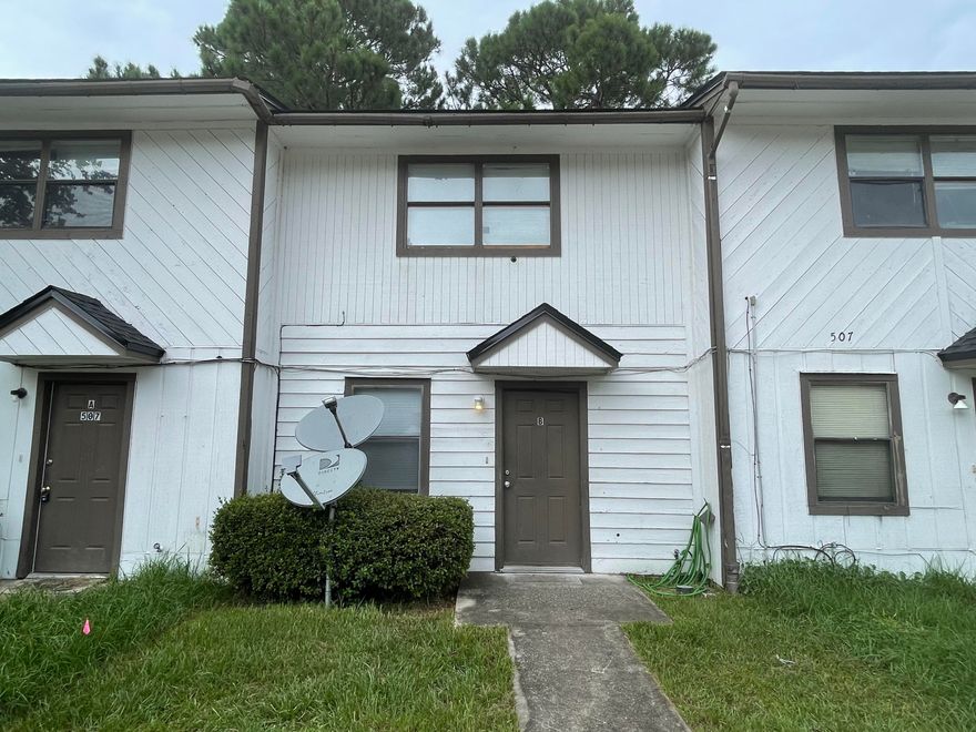 Conveniently located just mins away from bases, shopping, schools, churches, beaches and more, this cute TH is one to see. Two bedrooms and one and a half baths, this unit has tiled downstairs, carpeted upstairs, and tiled baths. Cabinets have been updated from the original. A consistent rental, this is a must see if looking for affordability of investment opportunities. Call today!