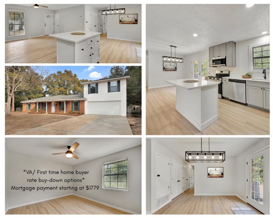 BRAND NEW ROOF, HVAC & WATER HEATER! Just appraised at $355,000--walk into instant equity! This beautifully remodeled 5-bedroom, 3-bath home sits on a spacious half-acre lot and features a versatile Mother-in-Law suite with its own private entrance--ideal for rental income.Boasting nearly 2000 sq. ft., completely remodeled, this home offers fresh updates throughout, including a brand-new roof, new A/C system, and modern flooring. The stunning kitchen showcases contemporary finishes, and the interior has been freshly painted with updated vanities and stylish lighting throughout.The split-level layout allows for flexible living--perfect for multi-generational households or a live-in/rent-out setup that could cut your mortgage in half. The garage provides convenient access to both sides of the home, maximizing functionality. Located within walking distance to Walker Elementary and just minutes from Publix, the future Wal-Mart, dining, and military bases. Seller is offering closing cost assistancedon't miss out!