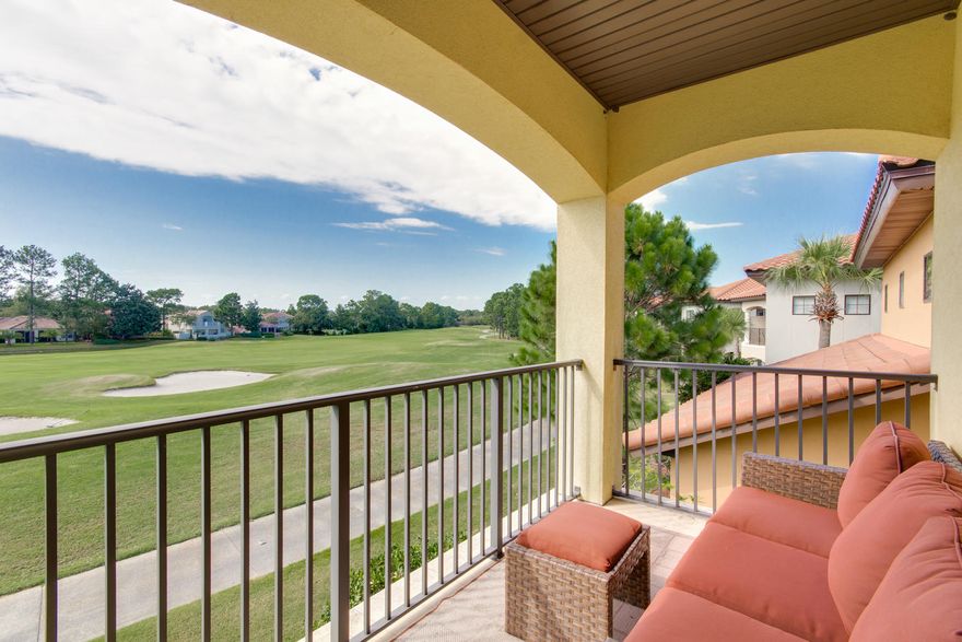 Situated in the vibrant neighborhood of Villa Lago, this Mediterranean inspired home on the golf course is designed for resort life and ideal for a primary residence, vacation retreat, or investment property. Beautiful tile floors carry through the first floor while wood flooring leads you up the stairs and throughout the second floor. Spacious living space with an open floor plan intended for entertaining and family living. One bedroom is located on the first floor. The Master Suite and two guest suites are on the second floor. Enjoy an abundance of storage for beach living essentials, bicycles, and more in the garage. Conveniently located down the street from the Villa Lago pool and clubhouse. You're a golf cart ride to the beach, Baytowne Wharf, and Grand Boulevard.