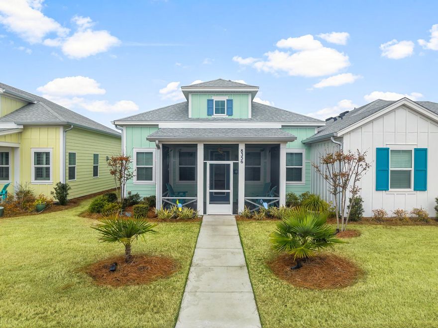 CURRENTLY UNDER CONTRACT, SELLER WILL CONSIDER BACKUP OFFERS!  Welcome home to this stylish coastal Margaritaville Bamboo model, elegantly upgraded! You will enjoy the Margaritaville Latitude Watersound 55+ lifestyle, and feel like you're on vacation every day, and it won't end when you walk into your beautiful home. Custom soothing paint colors, details and upgrades that won't disappoint. Brand new upgraded Luxury Vinyl Plank flooring that is unique and beautiful with a marble flooring detail that brightens the living areas throughout. The 5.25'' baseboards, crown molding, Decora switches with dimmers & recessed lighting throughout, along with 9' Ceilings and a vaulted ceiling in the living room, brightens and makes this Florida cottage bright all day long. The white upgraded cabinets in the kitchen topped with crown molding, counters covered in white bullnose quartz, upgraded Stainless Steel appliances including a 4 Door Samsung Refrigerator, upgraded pull out pot drawers and matching pull out drawers in the pantry make it a breeze to cook gourmet meals, and entertain all of your guests with style and ease. The garage has epoxy flooring and upgraded, dedicated electric so your Golf Cart is ready for any event that is planned day or night. After playing Bingo, swimming or dancing you can come home, kick off your flip flops and relax sitting in your screened in porch with epoxy flooring. With a premium lot, you'll be facing the street and the Intercoastal Waterway, enjoying all of those Florida sunsets while having a tasty Margarita in Margaritaville. 