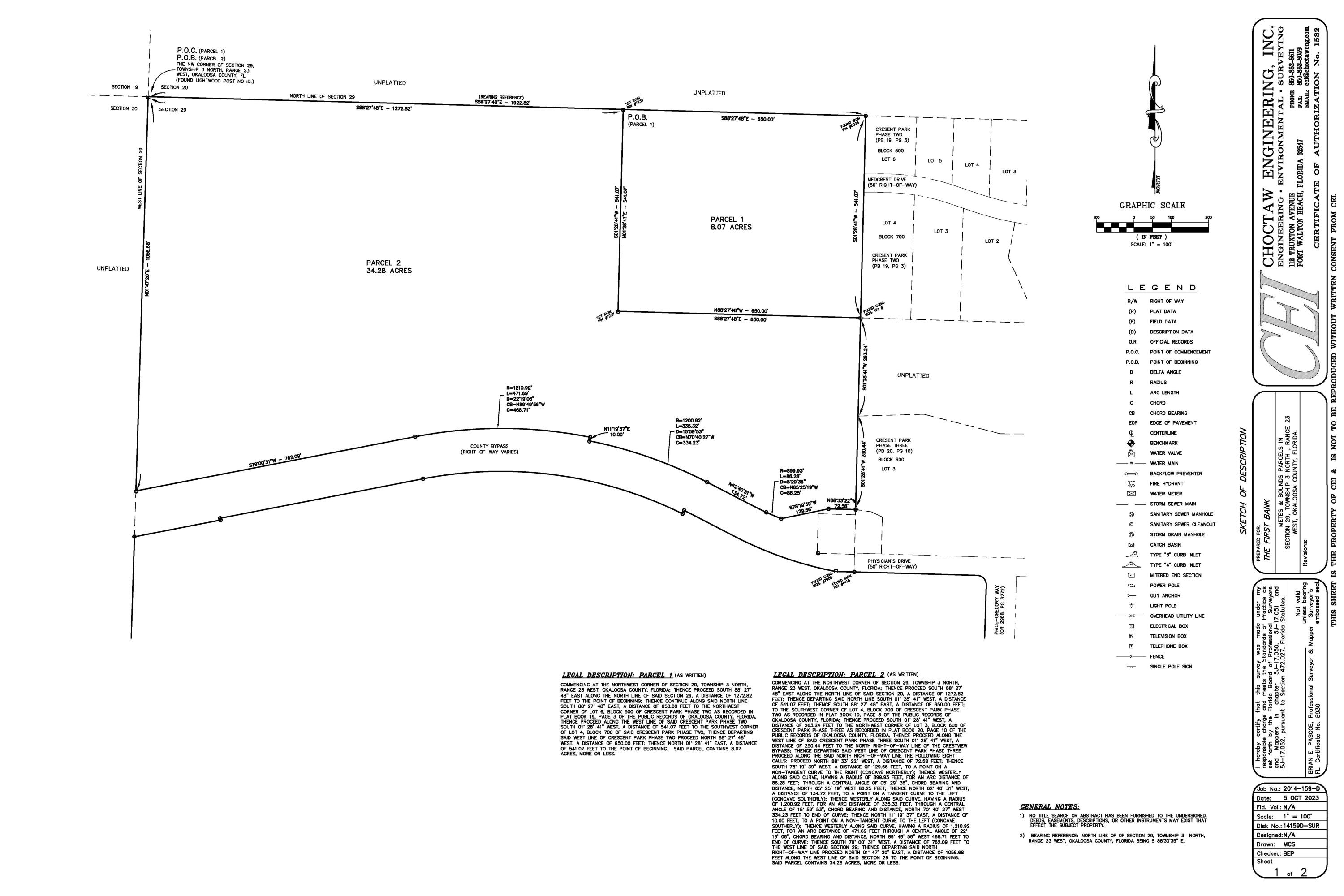 Wonderful opportunity available, estimated 34.28-acre parcel along a new proposed road right in the heart of Crestview.