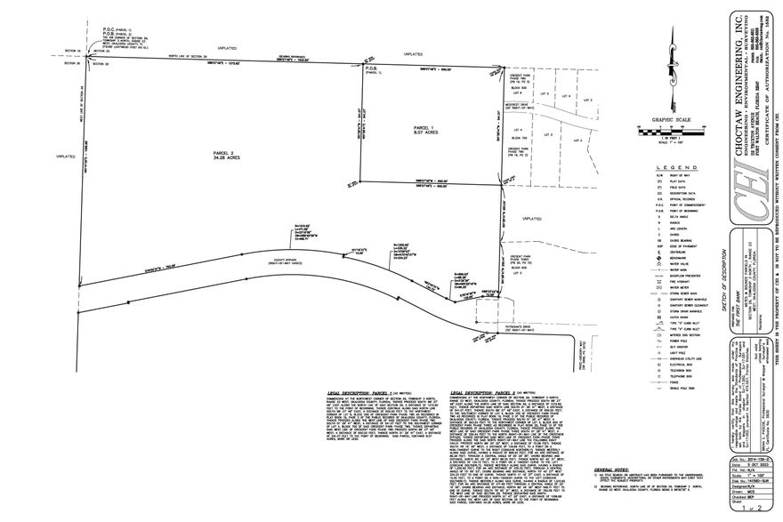 Wonderful opportunity available, estimated 34.28-acre parcel along a new proposed road right in the heart of Crestview.