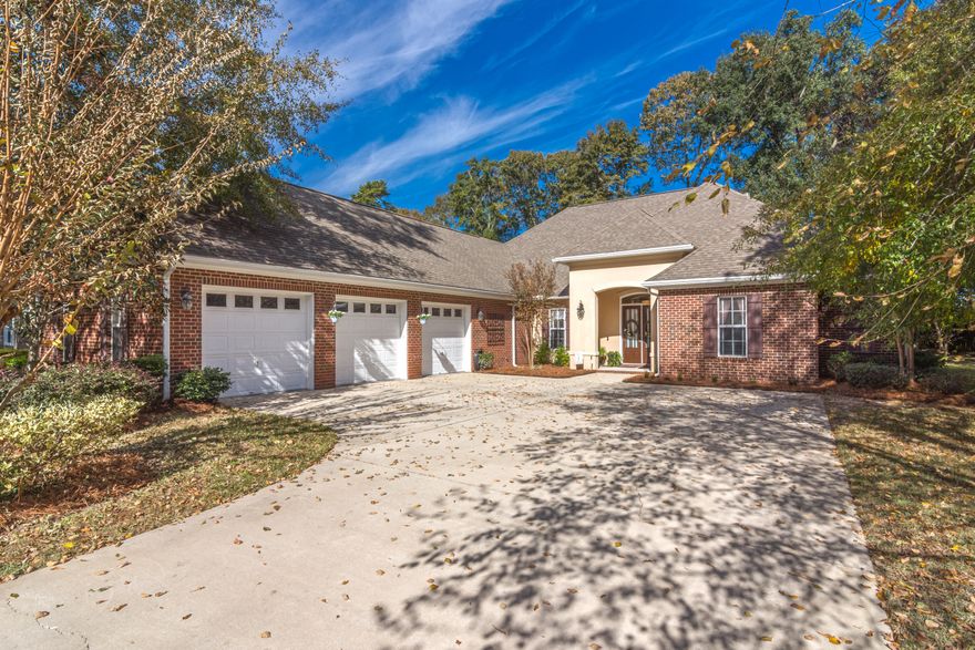 Stunning custom home located in the beautiful Claire's Vineyard subdivision. This is a 4 bed 3 bath beauty ready for you to call it home. Located within a easy commute to the local bases, beaches, and local shopping centers. When you walk in you will right away see the upgrades galore through out the home. There is an additional study (not included as bedroom.) Beautiful great room with lots of natural light and fireplace. Many custom built-in cabinetry in the great room, kitchen and master closet. Additional fireplace is the master bedroom. Ceiling heights are between 10' and 12' throughout the house. Master, dining room and great room have trayed ceilings and crown molding. Beautiful hardwood flooring throughout living area/dining area. Bedrooms all have upgraded carpet. Travertine