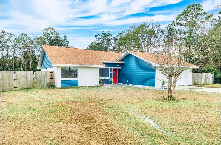 Back on the market due buyer's financing falling through! Come home to this beautifully renovated 3 Bedroom, 2 bath home in one of the top neighborhoods in Fort Walton Beach ON OVER AN ACRE OF LAND!!! This house features a completely open floor plan with a kitchen that flows into the living and dining room split by a DOUBLE-SIDED FIREPLACE. Attention to detail was taken throughout with ALL NEW LUXURY VINYL PLANKS and fresh paint, new interior doors and trim, new fixtures, wooden beams, and chair rails. You will love the Eat-In Kitchen featuring a one of a kind LIVE EDGE BAR TOP, STAINLESS STEEL APPLIANCES, new kitchen cabinets and island with granite, new fixtures and large sink.