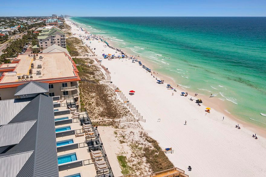 Destin's newest  luxury beachfront project. Only 10 townhomes, each with a private pool. Completed and introduced to the rental market in late March 2021, Unit will top $200K in gross rental income with heavy owner usage. Rental income for 2022 is projected to top $330K. With private beach access, luxurious in-unit amenities, elegant design, and a premier location in Crystal Beach, Henderson Beach Villas sets a new trend in sophisticated coastal lifestyles on the Emerald Coast. Each villa is equipped with a private movie theatre, a rooftop gunite pool, 4 floors of outdoor space, and an in-unit elevator. Professionally designed by Duce & Co, this 3,160-sqft, 6-bedroom villa features 4 floors of luxurious interiors with 10' first-floor ceilings, and high-impact retractable glass sliders.