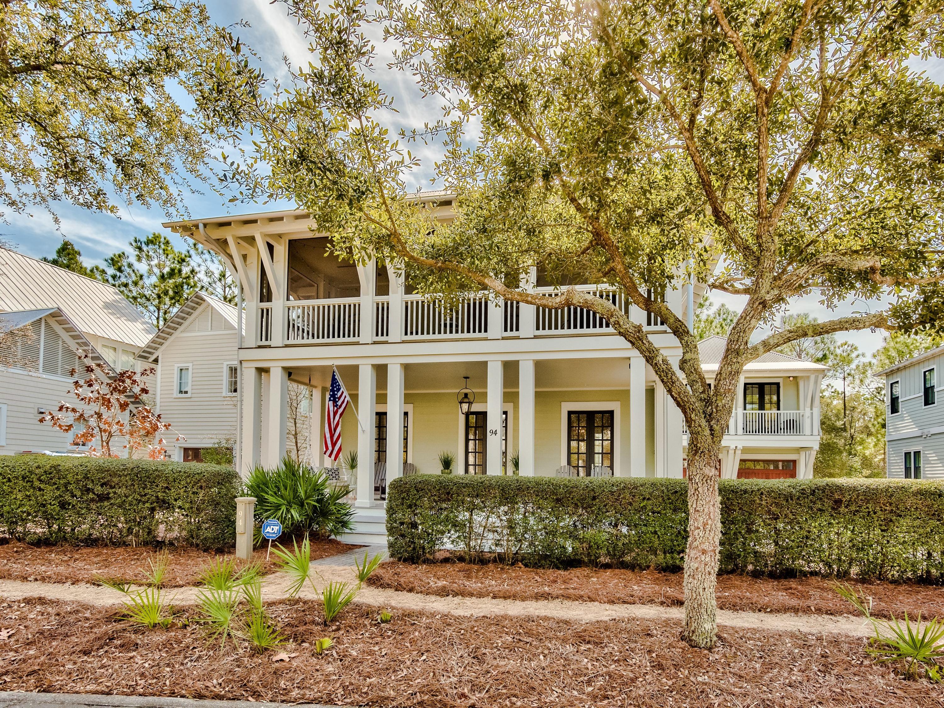 Never Been Rented! Come see what happens when elegance, sophistication, class and location meet at the beach including a HUGE(648Sq.ft) carriage house with separate bedroom, dual vanity bathroom and full size kitchen. Seeing is believing and you should see this stunning home in the coveted community of Phase III in WaterColor that backs up to a forest. This beautifully crafted home features several thoughtful touches and custom details that are apparent from the moment you enter this home. southern style oversized front porch that has ample room for you to sit and converse with your family and neighbors. On the first floor this home offers new luxury kitchen appliances, a gathering room, dining area complete with a large wine fridge and Master bedroom.