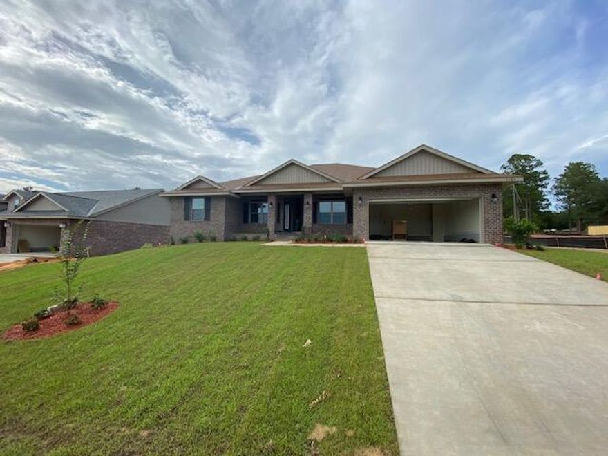 This 2202 square foot home has 4 bedrooms and 2 full bathrooms. It has both a living room and a large family room. A breakfast nook and a formal dining room! It has plenty of space for family, friends and entertaining. The master bathroom has two walk in closets and a separate walk in shower and a garden tub with a window above it for more natural light. The upgrades that are being added to this home include granite countertops in the kitchen only, Coretec Pro-Plus flooring everywhere with carpet only in the bedrooms, and Craftsman style elevation. This home has both a large front covered porch and a back covered porch. There are 3 ways to access the back porch. The master bedroom, bedroom #4 and from the family room! 4 sided brick, fully sodded, irrigation system, 2 car garage.