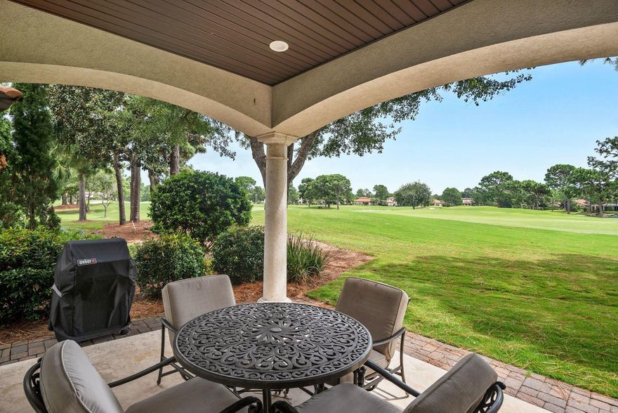 Overlooking the finely manicured fairways of Baytowne Golf Club, this upscale home is sold furnished and includes a six-seater golf cart as a convenient way to access the various Sandestin amenities from the four golf courses to the beautiful beaches. The coastal decor creates restful vibes in this stunning designer residence. The first level features spacious open living and dining with beautiful views of the golf course, a lovely kitchen with an oversized center island, granite countertops and a large pantry. The first floor also offers a guest room with an adjacent full bathroom and large storage closet. The second level boasts a spacious master suite with an additional space perfect as a home office, sitting area, or bunk space to optimize rental income. The master suite also features a massive walk-in closet and a bathroom with a dual vanity, soaker tub and oversized walk-in shower. Two additional guest suites with private bathrooms can also be found on the second level. Well maintained and finely kept, this home has never been on a rental program and is being offered by its original owner. Poised as a great rental investment or second home, this home is enviably located in a sought-after community just a short stroll from the Village at Baytowne Wharf with its boutique shopping, dining and bayside marina. This home is all about the lifestyle - community pools, white sandy beach, Grand Boulevard shopping, tennis, golf, fishing and boating.