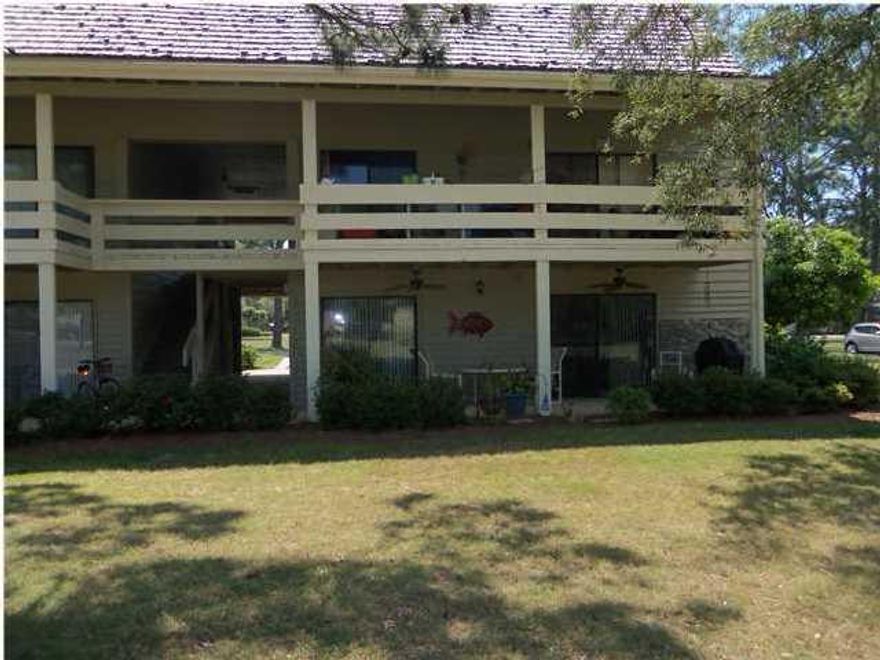 Gated community in a perfect location. Nestled between the 11th and 13th fairways, this fully furnished unit provides unsurpassed tranquility. Condo is a beautifully decorated 2 bedroom, 2 full bath 1st floor unit. In move-in condition you must see for yourself to appreciate location & condition. Close to beach and restaurants. Resort amenities at Seascape include an 18 hole golf course, 8 tennis courts, golf and tennis pro shops, 5 pools,(1 heated) 2000 ft of deeded white sand beach, on-site restaurants, bike rentals, & conference center. Small Pet maybe considered. No Smoking.