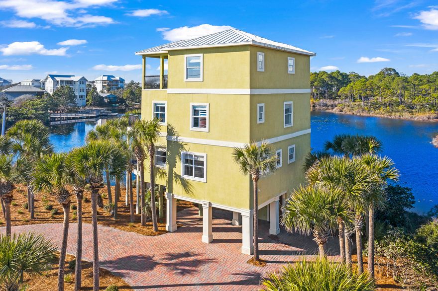 Its all about the location and view. Located on 30A directly across the street from the beach and on a coastal lake provides the best of both worlds. One either has a lake or Gulf view from every room in this house. The current owner has made many upgrades since owning the home and it is ready for its next owner. An abundance of natural light enhances an open floor plan providing great living space. Located in the desirable and up and coming Dune Allen Beach with the infamous Stinky's restaurant just a few steps from the home. This will make a fantastic rental vacation home due to its location and sleeping capacity.