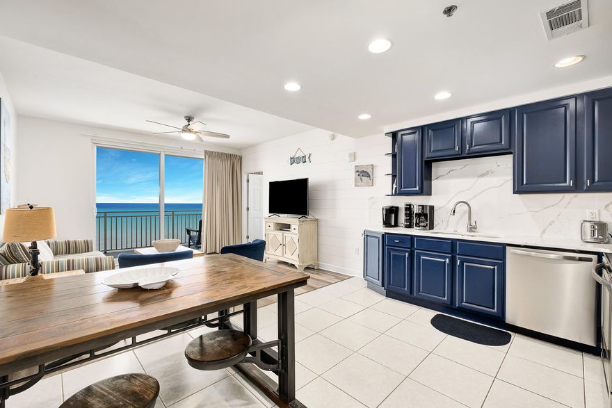 The only Penthouse level unit on the market in the popular Splash Resort! This 2 bedroom, 2 bathroom condo is being sold fully furnished and turn-key with rental projections exceeding $50,000 annually. Upgrades include shiplap accent walls, hardwood finish flooring, painted cabinets, quartz countertops and stainless steel appliances. Splash has all the amenities of a true resort destination...over 400 feet of Gulf frontage, two distinct waterpark environments, complete with Lazy River, Water Jungle Gym and Toddler Pay Area, full state-of-the-art fitness center, RipTide bar & grill & covered parking.