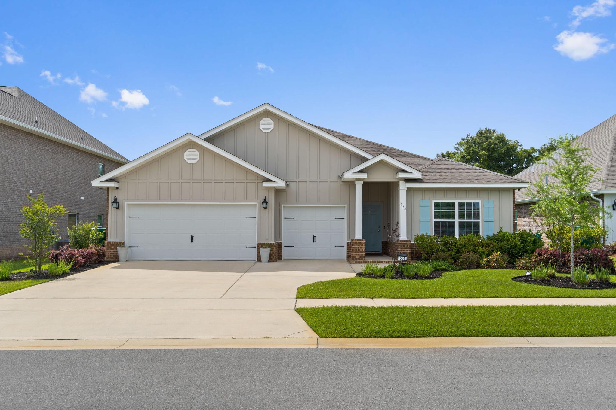 This is the Hammock Bay home you've been waiting to find! The popular and limited Camden floor plan has 4 bedrooms with 3 1/2 baths and a 3 car garage for all your toys, PLUS a flex room that could be used to create a separate suite. The owner's bedroom boasts a separate shower, garden tub, and walk in closet.  Fall in love with the open floor plan and enormous kitchen island with cabinets galore under both sides of the island. Enjoy your quiet and private screened back porch on a preserve. With LVP throughout the ENTIRE home, cleaning will be a breeze. Home features include Skybell system, tray ceilings, crown molding, large laundry room, and  much more! Hammock Bay includes 3 pools, new fitness center, playground, tennis and pickleball courts, and many more amenities!