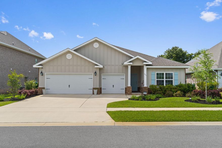 This is the Hammock Bay home you've been waiting to find! The popular and limited Camden floor plan has 4 bedrooms with 3 1/2 baths and a 3 car garage for all your toys, PLUS a flex room that could be used to create a separate suite. The owner's bedroom boasts a separate shower, garden tub, and walk in closet.  Fall in love with the open floor plan and enormous kitchen island with cabinets galore under both sides of the island. Enjoy your quiet and private screened back porch on a preserve. With LVP throughout the ENTIRE home, cleaning will be a breeze. Home features include Skybell system, tray ceilings, crown molding, large laundry room, and  much more! Hammock Bay includes 3 pools, new fitness center, playground, tennis and pickleball courts, and many more amenities!