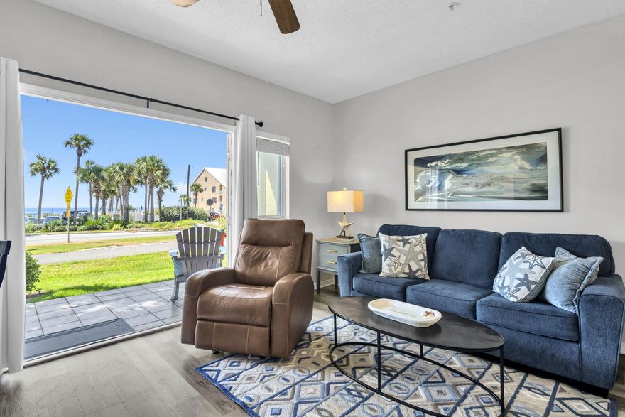 Deeded Beach Access directly across the Street. Enjoy amazing views from your living room and patio! This stunning 1-bedroom, 1-bathroom condo, with Hallway Bunks, offers more than just a home; it's a lifestyle. Recently renovated, this condo combines modern amenities with timeless charm. From the updated kitchen to the refreshed bathroom, no detail has been overlooked, ensuring a luxurious living experience. Relax on your back patio and be captivated by the breathtaking Gulf views. Ideal for investors or those seeking a fantastic rental opportunity, this condo boasts a proven track record as a highly sought-after vacation destination. Sold fully furnished, this turnkey unit ensures a seamless transition to beachfront living. Whether you're lounging on the balcony, enjoying a meal in the dining area, or unwinding in the cozy bedroom, the Caribbean Dunes community offers more than just a place to call homeit's a vibrant coastal retreat. Just steps away from the sugar-white sands and emerald waters, residents enjoy unparalleled access to one of the world's most beautiful beaches. Plus, with a sparkling swimming pool on-site, relaxation is always within reach. Schedule your private showing today!