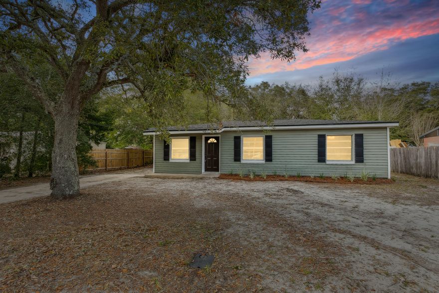 A newly renovated home that is sure to impress! Features include a beautiful new kitchen with soft-close cabinets, butcherblock countertops, a farmhouse sink, new hardware and faucet, a sleek backsplash, a  new stainless refrigerator, microwave, and dishwasher. This home has been painted throughout, including new baseboards and trim. There is new LVP flooring in the main living area, kitchen, hallway, and bathroom, new light fixtures, ceiling fans, and new carpet in all of the bedrooms. The bathroom has been updated with a new vanity and marble countertop, a new toilet, and a beautiful tile surround shower/tub combination. The home also features an oversized one-car garage and workshop, an additional storage room, and a large fenced backyard.