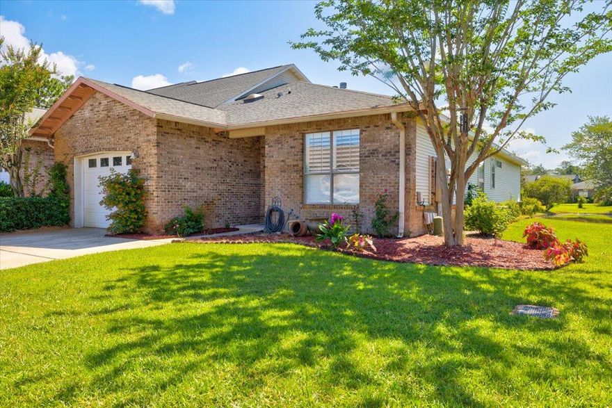 BIKE RIDE TO 30A!  3B/2B END UNIT in sought after Escada! Just minutes to 30A BEACHES and Topsail Preserve State Park and only 4 miles to shopping at Grand Boulevard! This newly renovated patio home features 3 bedrooms, 2 full baths, a one-car garage, fireplace and screened-in back patio. New granite countertops and cabinetry in kitchen and quartz in master bath, New tile flooring throughout, fresh paint, new screens on patio, stainless steel appliances. Over $50K spent in improvements, Large walk-in closet in the master. View of the pond with fountain. Large attic with extra storage. You'll love this community with private tennis courts, basketball court, private pool and club room.  A/C and HOA water heater about 3 years old.