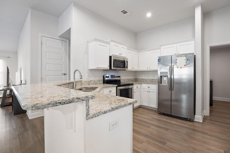 This beautifully maintained 3 BD/2 BA all-brick home offers 1,600 sq ft of comfortable living space in a well-kept community with access to a community pool and pavilion. VA Assumable loan. The property provides easy access to local shopping, dining, and is just a short drive from Eglin Air Force Base, making it an ideal location for both convenience and everyday living.Inside, the home features granite countertops, abundant shelving, vaulted ceilings, and generous closet space that combine style and functionality. The open and inviting layout is filled with natural light, creating a bright and welcoming atmosphere throughout the main living areas. Ceiling fans added for comfort year-round.The spacious primary suite offers a relaxing retreat complete with a garden tub, separate shower, and updated closet shelving for smart storage and organization. Both additional bedrooms are well-sized and versatile for guests, family members, or a home office. Custom blinds throughout the home provide both style and privacy.
Step outside to the large backyard patio, perfect for entertaining, grilling, or relaxing outdoors. The seller have maintained a termite bond for added peace of mind.
Additional highlights include an EV charger, a two-car garage, and a durable all-brick exterior, completing this move-in ready home that blends comfort, functionality, and modern convenience. Buyer to verify all information provided including but not limited to room dimensions, sq footage, school zones, etc.