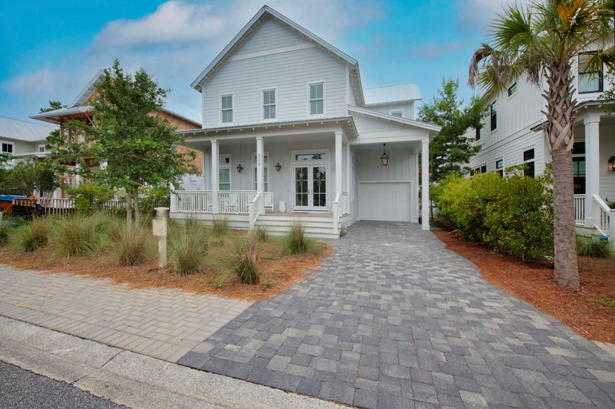 The Preserve at Grayton Beach has a deeded beach access, gated community, 2 swimming pools (1 is heated) 2 tennis courts, community room, exercise and boarded by State Land on the north side of the development.  This spacious 4 bedroom, 4 bath home has many upgrades and personal touches when built in 2019.  As you enter into the home, a plastered barrel ceiling greets you and on the first floor, a large bedroom with ensuite has additional access for guests to use.  The living room, family area, dining and kitchen are also on the first floor.  Both floors have pre-engineered flooring throughout with exceptions to the bathroom which have tiled flooring.  Custom cabinets throughout kitchen and bathrooms.  Cararra marble countertops in the bathrooms and the kitchen has Cambria Brittanicca