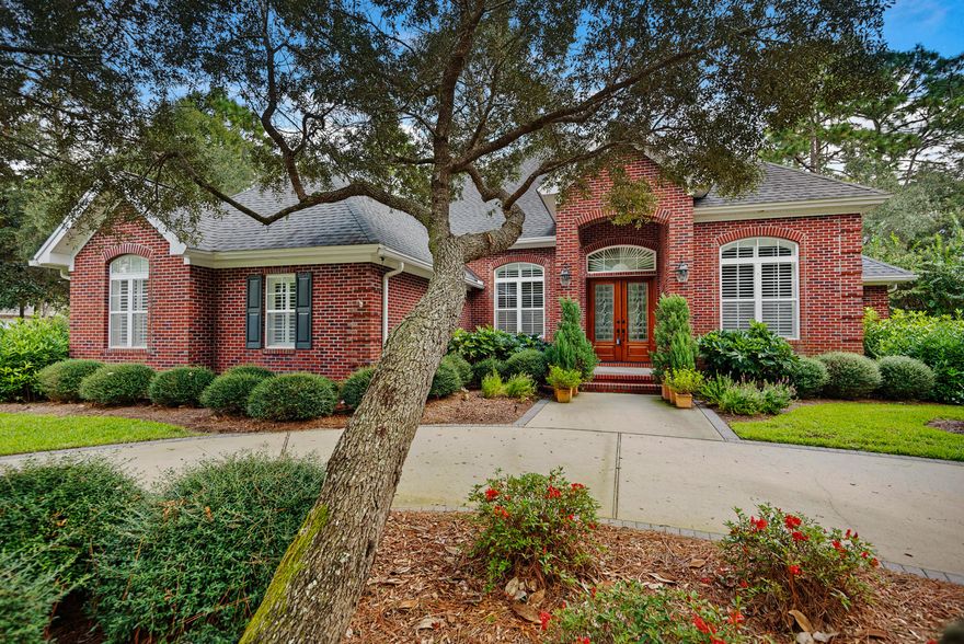 This fresh, bright home can be ''Holiday-Ready'' in no time! For people who love being together with family and friends, who love to cook together, watch movies, entertain, and simply enjoy life, this floorplan is PERFECTION! The street view shows a beautifully maintained, handsome, all brick exterior * Extra wide lot with many beautiful shade trees* Plenty of parking in both the front horseshoe and the side driveways! For year 'round enjoyment, look forward to your sparkling 35' x 18' salt water gunite pool (3' - 7' deep) complete with spa and a paver enclosure. Can be heated with either electric or gas heaters and controlled from your computer or your phone.There is also a covered grilling patio and a tomato garden!!Receive a warm welcome at the handsome double front doors (crafted