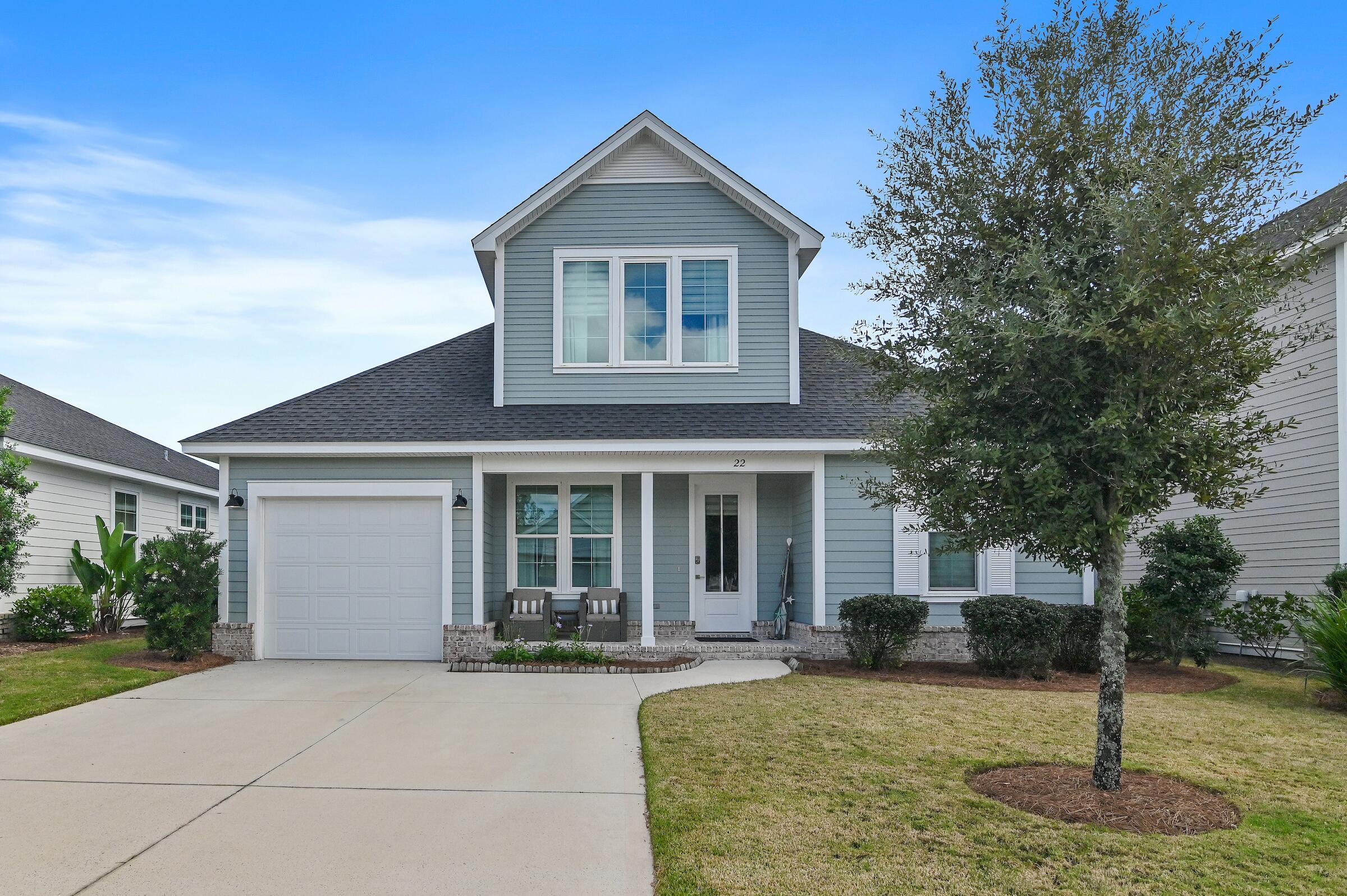 Welcome home to this gorgeous coastal 2-story beach cottage, with 2 primary BR suites, one on each level, large eat-in kitchen w/breakfast bar, pantry & formal dining area, spacious screened in porch. irrigation system, fenced backyard, & one car garage. The open floor plan includes 9' ceilings throughout, quartz kitchen and bathroom countertops, stainless steel appliances, wood cabinetry with soft-close features, walk-in closets, crown molding, Luxury Vinyl Flooring, and subway tile.  The Watersound Origins community is an inviting neighborhood full of amenities including the Village Commons pool & fitness center, miles of nature trails, dock access to Lake Powell, unlimited golf and much more. All tv's stay. Golf cart does not convey Furniture & decor can be purchased separately.,