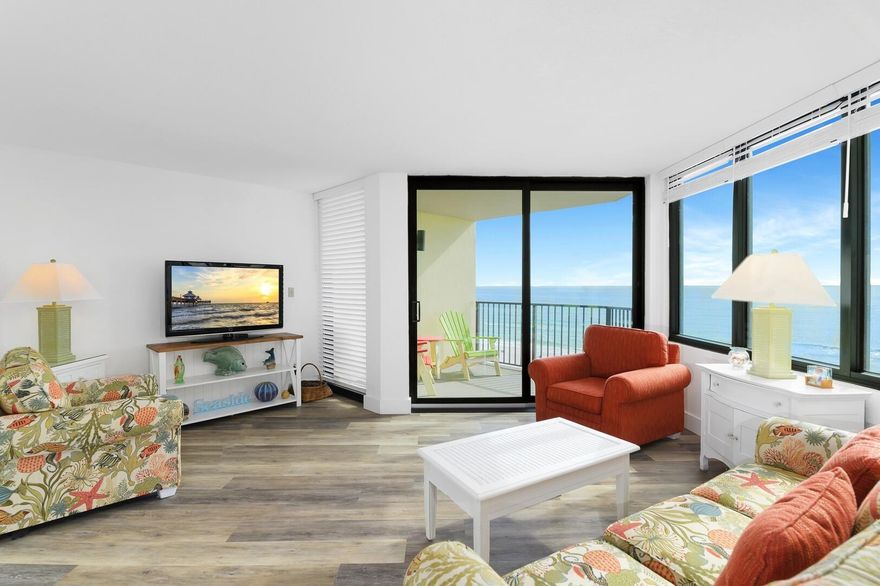 Breath taking westerly views on this 7th floor Gulf front condo. Relax on your balcony & watch the most magnificent sunsets. Next door to the World Famous PineApple Willy's. SUNBIRD resort has just completed a multi-million dollar renovation, including new windows, storm balcony sliding glass doors, new decking, pools resurfaced & so much more! The interior has been completely redone from sheetrock out including, new texture painted walls, smooth ceilings, new cabinets/counter tops, refrigerator & all new wood plank floors. This condo has the original owners & would make a perfect second home or vacation rental. Sunbird offers 3 pools, tennis courts, shuffleboard, gym & a newly added TIKI BAR! Just steps to the White Sandy Beaches.  Beautifully decorated & being sold furnished..