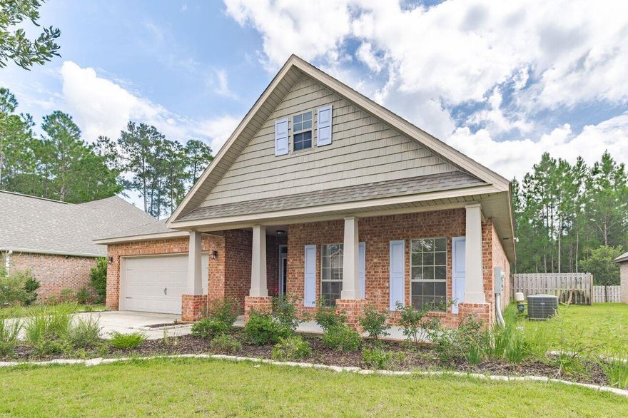 Welcome home! Preserve view brick home in Hammock Bay available for yearly rental.Well maintained home with tons of natural light and beautiful vaulted ceilings.Large Master has access to covered porch and attached bath with double sinks, garden tub and separate shower.Split floor plan gives privacy from secondary bedrooms.You will enjoy stainless appliances in kitchen, washer and dryer, granite counters, easy to maintain tile and laminate flooring in main living areas.Fenced in yard with raised garden area with the privacy of the preserve. Hammock Bay is a Master Planned Community with world class amenities.You will enjoy having access to the pools, fitness center, Lake Club, Bay Club, tennis pickleball, basketball, dog park ,trails and proximity the the Hammock Bay Sports Complex.