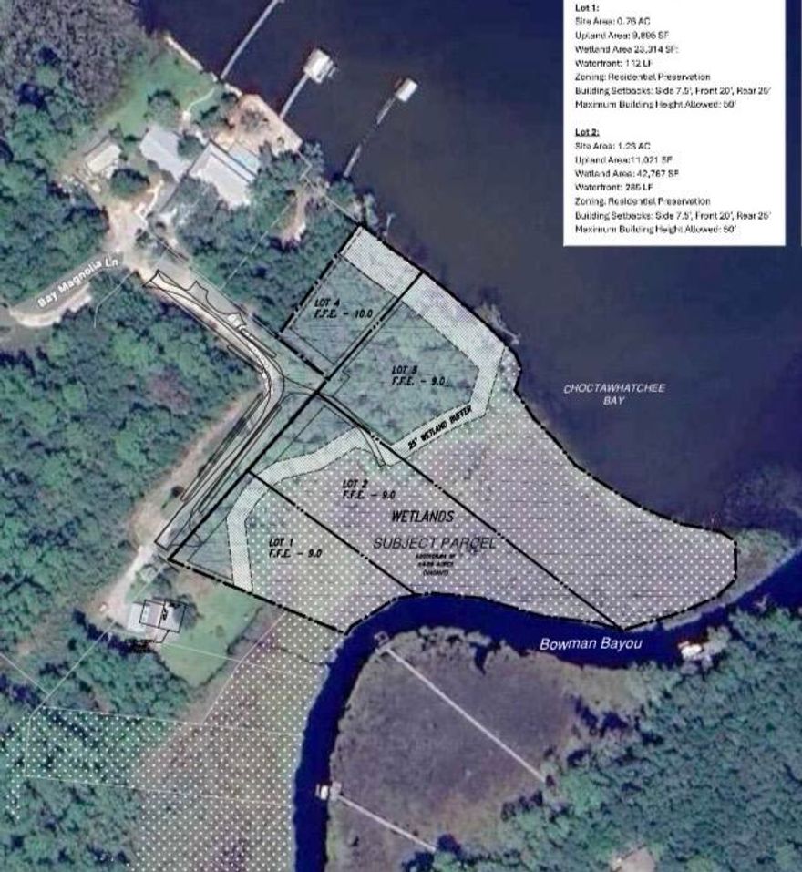 (Photos Coming Soon) 1 of 4 available lots, this bayou-front homesite in the quiet Santa Rosa Beach area offers a unique opportunity to create your own coastal retreat within the Rosestar Subdivision off Bay Magnolia Lane. Spanning approximately 0.44 acres, the property allows for boat slips and provides direct access to boating, kayaking, fishing, and other waterfront activities right from your backyard. Situated on a private road with no HOA, it offers added freedom and flexibility in design and construction while maintaining a peaceful, natural setting. With the Development Order currently in progress and expected to be completed by early June 2026, now is an ideal time to secure this waterfront property ahead of final development.