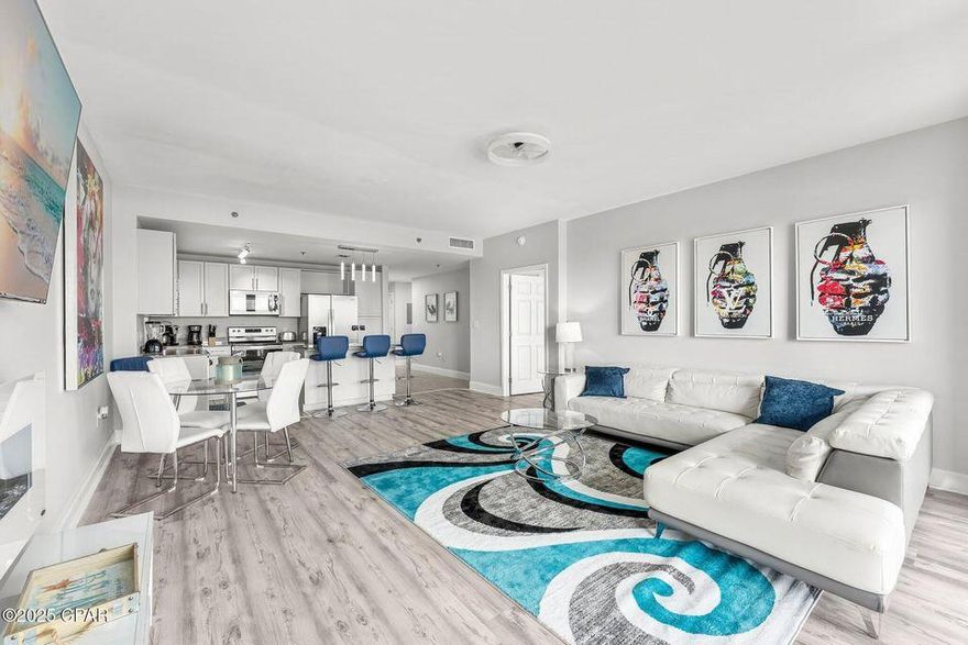 Welcome to 9860 Thomas Dr S Unit 420, a remarkable opportunity in the heart of Panama City Beach, FL. This upgraded 3-bedroom, 3-bathroom condo offers 1,681 square feet of prime resort living, making it an ideal choice for both personal enjoyment and investment. Located within the renowned Laketown Wharf, one of the Gulf Coast's largest and most amenity-rich resorts, this property is designed for comfort and profitability.Step inside to discover an open floor plan that seamlessly integrates modern living with coastal charm. The kitchen is equipped with granite countertops and stainless steel appliances, providing a sleek and functional space for culinary endeavors. The private balcony offers a tranquil retreat, perfect for enjoying the warm Florida breezes.The layout include a spacious primary suite with an en suite bath, a guest suite, and a third bedroom featuring bunk beds to maximize occupancy. This thoughtful design ensures ample space for family and guests alike.

Laketown Wharf boasts an impressive array of resort amenities, including five poolsone of which is a rooftop pool and another with zero-entry accesstwo hot tubs, and a Gulf-view fitness center. Additional features include a putting green, a lakefront boardwalk with nightly light shows, on-site dining options, retail outlets, and direct beach access. The property is conveniently located just steps away from popular attractions such as Pineapple Willy's and WonderWorks.

This condo presents high-performing rental potential in a high-demand location, offering a lucrative opportunity for investors. With its prime location and extensive amenities, this property is a standout choice for those seeking a blend of luxury and income potential.

Don't miss the chance to own a piece of paradise in Panama City Beach. Contact us today to schedule a viewing and explore the possibilities that it has to offer.