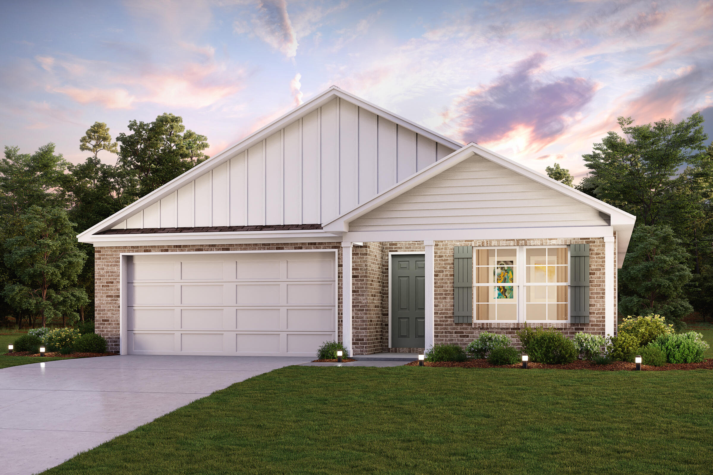 Prepare to be impressed by this DELIGHTFUL New home in the Hunters Ridge Community! The desirable 1402 Plan features an open Great room that flows into a well-appointed kitchen. The Kitchen features gorgeous cabinets, granite countertops, and Stainless-Steel Steel Appliances (Includes Range with Microwave and Dishwasher). The primary suite has a private bath with dual vanity sinks and a roomy walk-in closet. This desirable plan also comes complete with a 2-car garage.