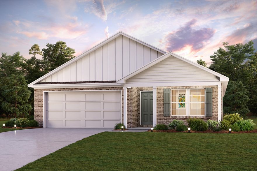 Prepare to be impressed by this DELIGHTFUL New home in the Hunters Ridge Community! The desirable 1402 Plan features an open Great room that flows into a well-appointed kitchen. The Kitchen features gorgeous cabinets, granite countertops, and Stainless-Steel Steel Appliances (Includes Range with Microwave and Dishwasher). The primary suite has a private bath with dual vanity sinks and a roomy walk-in closet. This desirable plan also comes complete with a 2-car garage.