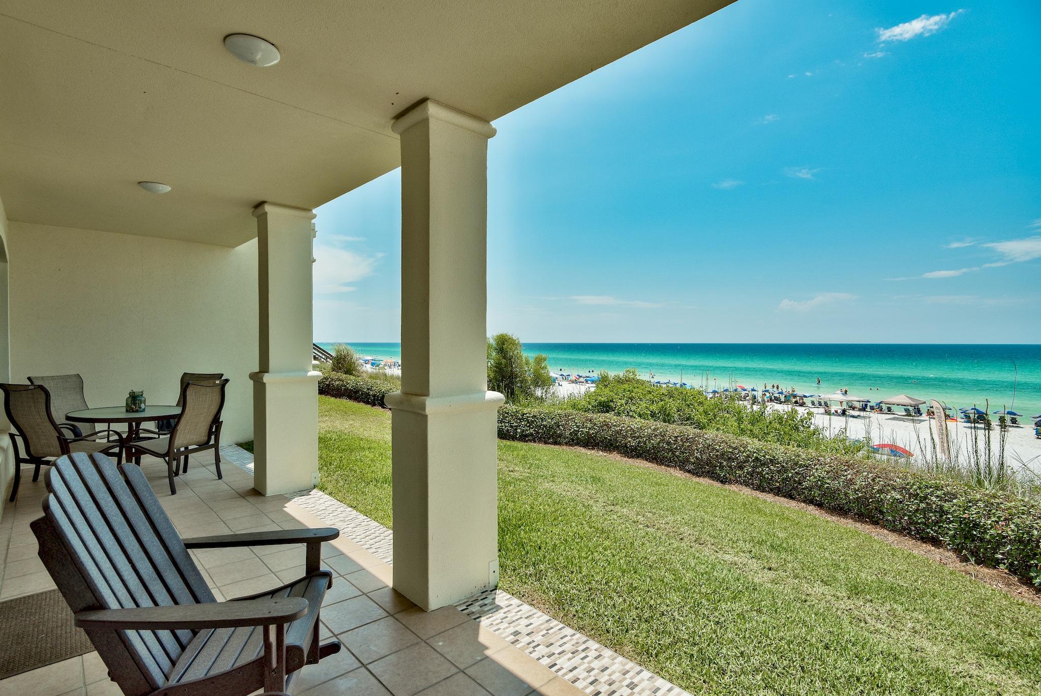 A rare, gulf front unit is now available at The Villas at Santa Rosa Beach! Located in one of the most desirable condominium developments on Scenic Highway 30A, this gulf front condominium has been well maintained by the owners and is fully furnished and move-in ready. This unit was professionally designed and boasts top of the line decor, appliances, furnishings, and finishes. Enjoy gorgeous sunsets from your gulf-front balcony or take the short stroll to the beach or gulf-front pool. Convenient to shopping, summer concerts, and some of the areas best restaurants, the Villas at Santa Rosa Beach offers many wonderful and unique amenities to its owners...one of the reasons that it is in such high demand. Call today to schedule your appointment.