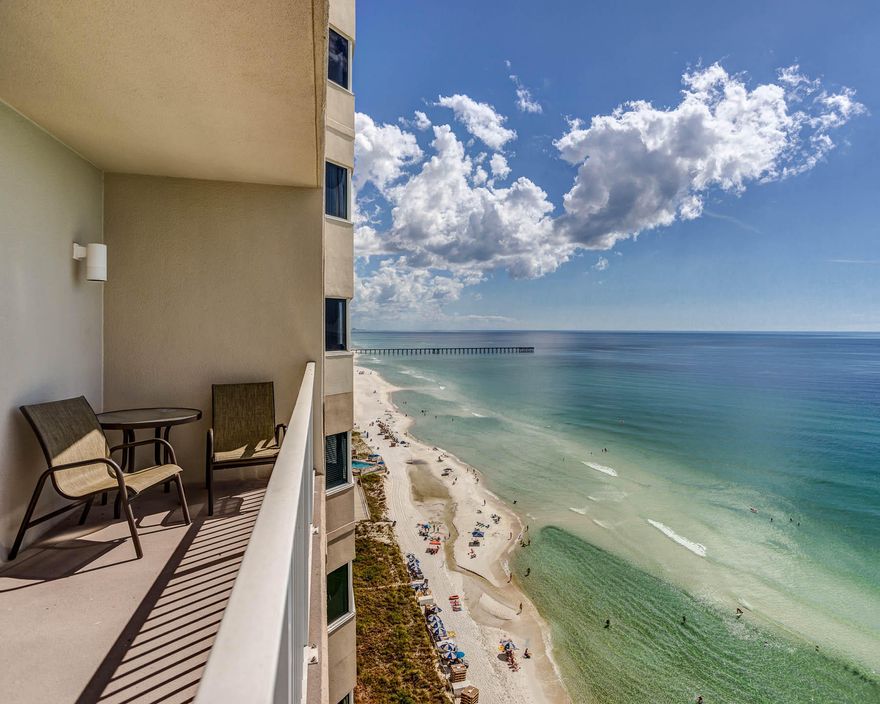 This is an immaculate 1 bedroom/2 full bathroom beach front condo at Tidewater Beach Resort in Panama City Beach, Florida. Tidewater 1504 is the largest of the one bedroom floor plans offered at Tidewater with 934 SF. The condo features a large kitchen and living area with beautiful beach views and access to a generous beach front balcony. The condo sleeps six comfortably with hall bunk beds and a sleeper sofa. These condos are true rental machines with estimated gross returns of $30k to $35k per year. Tidewater Beach Resort offers one of the best locations in town with close proximity to Pier Park Shopping Development, Frank Brown Park and the Panama City Beach International Airport (ECP)! You can't go wrong with Tidewater Beach Resort if you are looking for the perfect beachfront condo!