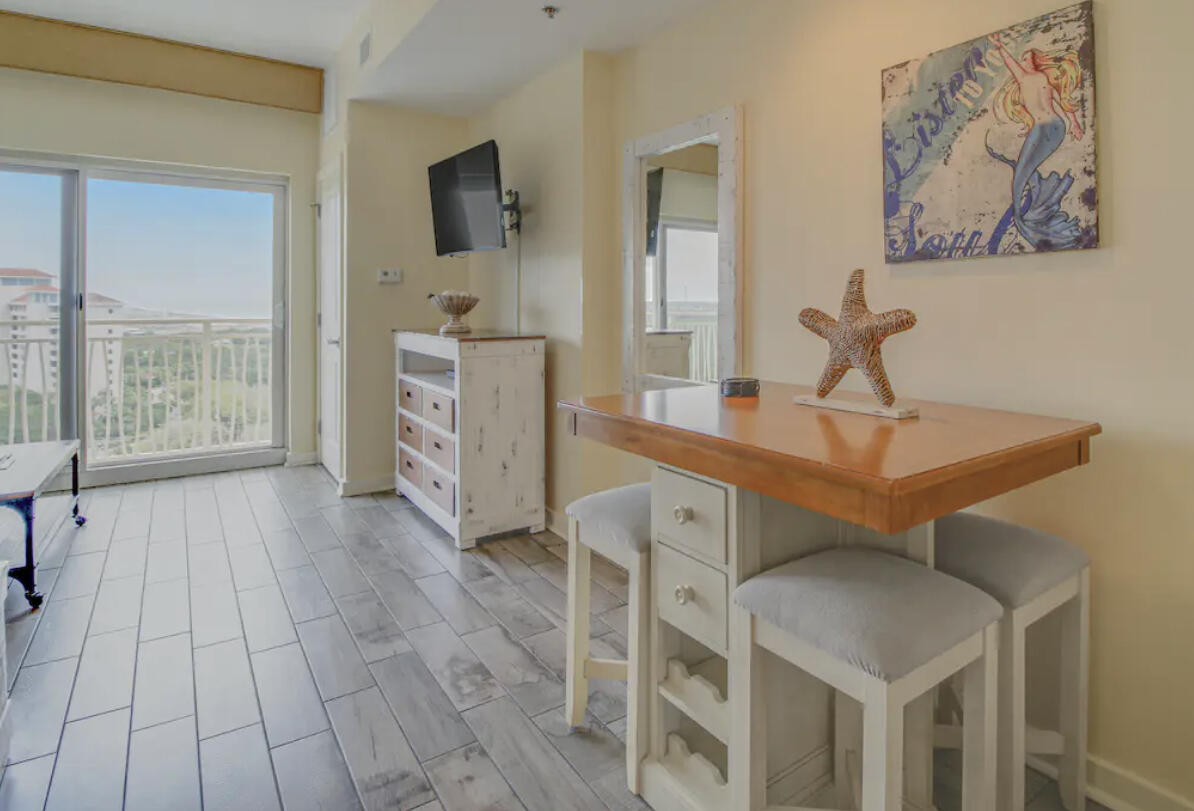 Gorgeous gulf views from this 12th floor Luau condo. A tastefully renovated studio offers a kitchenette complete with a microwave, compact fridge, toaster, and coffee maker. Complete with a queen size bed and queen sofa sleeper accommodating up to 4 guests. Amenities include lagoon style pool and hot tub, outdoor gas grills, and a fitness center. Best of all you are within walking distance to the beach, shopping, and restaurants.