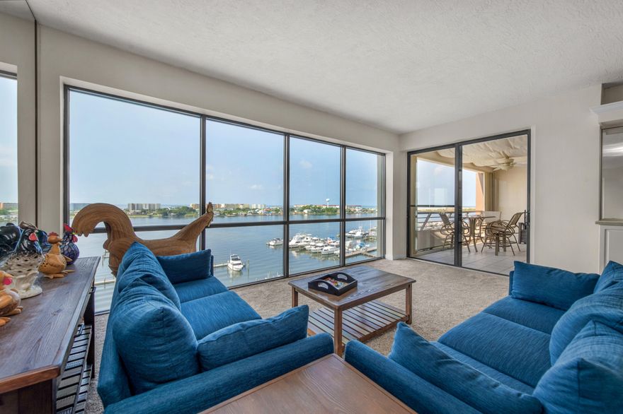 Welcome to 200 West, where waterfront living meets effortless style. Perched on the 6th floor, this spacious 2BR/2BA condo offers panoramic views of the Santa Rosa Sound and unforgettable sunsets right from your private balcony. Here, life is about more than square footage -- it's about stepping downstairs to your deeded dock,, enjoying calm waters perfect for weekend cruises, and coming home to a community that values peace, security, and connection.Inside, you'll find an open-concept living space with floor-to-ceiling glass that frames the water, a modern kitchen with stainless appliances, and a primary suite that makes every morning feel like a retreat. The building is pet-friendly (25 lb limit), secure, and designed for low-maintenance living -- perfect whether you're seeking a full-time residence or a lock-and-leave second home.

Skip the marina waitlists, skip the Gulf-front crowds, and discover why soundfront living is the Emerald Coast's best-kept secret. 200 West combines convenience, comfort, and a lifestyle you'll love.