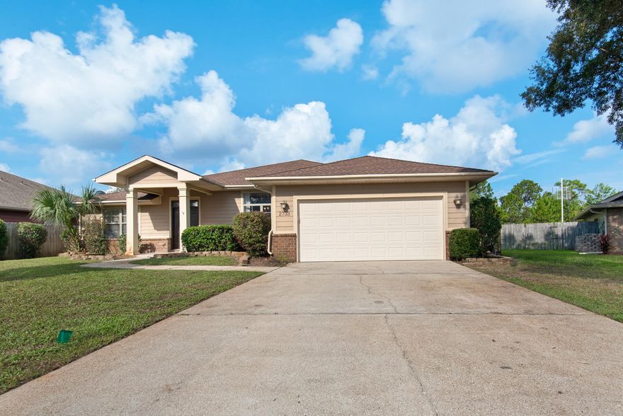 Enjoy relaxing lake views from this spacious split floorplan home located in Creek's Edge next to Hidden Creek Golf Club. This Robbins Builders home is quality constructed with a brick & hardie plank exterior, dimensional shingle roof and an oversized 2-car garage. Interior highlights include tray ceilings, bull-nosed finished corners, upgraded lighting/fixtures, and vinyl plank flooring. The central great room opens into a formal dining room, an ideal office space and eat-in kitchen. The master suite has elevated ceilings, spacious bath with dual walk-in closets and vanities, a garden tub and separate shower. The kitchen features maple cabinetry and all brand new stainless appliances. High and dry lot with privacy fenced backyard and a covered patio. Come see it today!