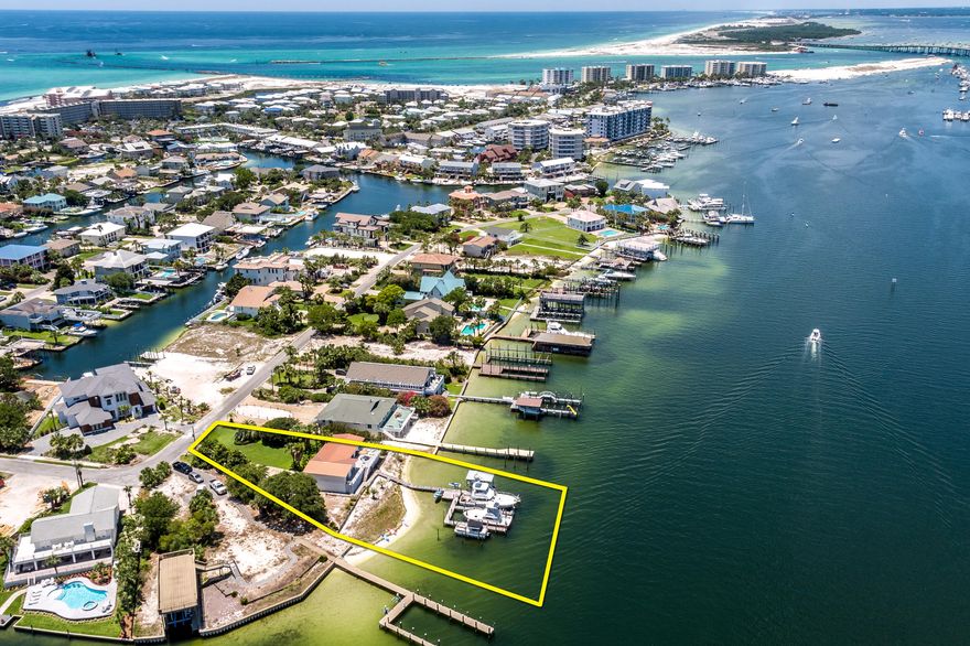 Approximately 133' on the Destin, Florida harbor! This superb, deep-water lot offers a perfect redevelopment site on which to build your custom, generational dream home. This rare offering represents one of the most coveted waterfront lots in the entire resort community of Holiday Isle, which offers residents access to multiple beach walkovers, one of which accommodates golf cart parking. Holiday Isle also is convenient to the areas most desired shopping and restaurants; some accessible even by boat taxi! Please inquire for further information, and to coordinate a private showing.