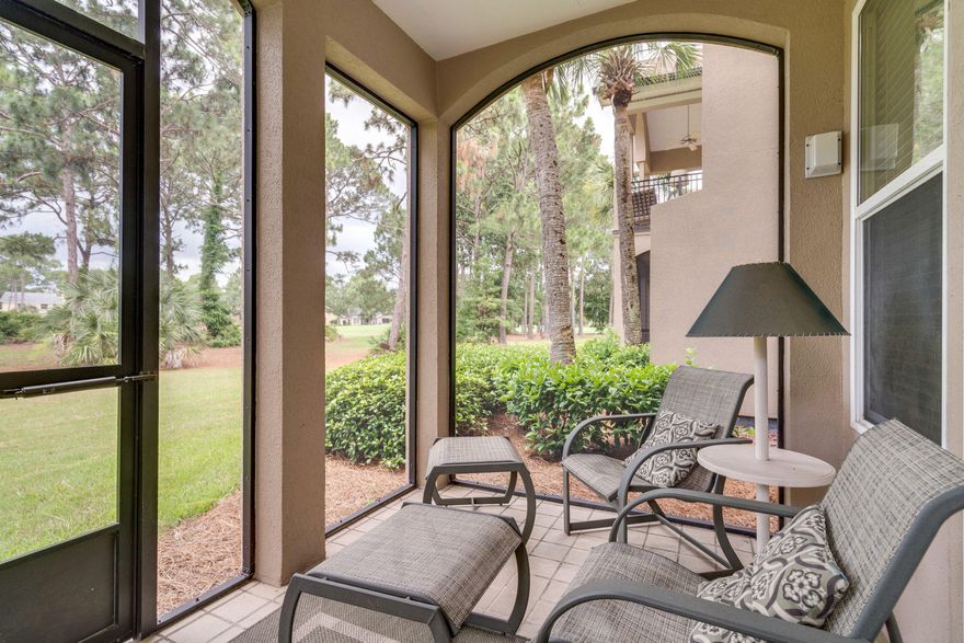 Enjoy tranquil lake and Baytowne Golf Course views from the private screened porch of this spacious first floor condo. Fully furnished with upgrades throughout including a shiplap accent wall in the living room, glass subway backsplash tile and granite counter in kitchen, and hard surface flooring throughout. The master bathroom has been beautifully updated with wood plank tile flooring and offers a double vanity, large soaking tub with tile surround and fully tiled walk-in shower. This home has a very desirable location close to the Baytowne Marina, Sandestin Tennis Center, and The Village Of Baytowne Wharf as well as access to the Turnberry Pool. As an introduction to the Sandestin lifestyle, we invite our new owners to explore amenities that make Sandestin special. The listing brokerage and seller(s) are presenting the buyer(s) of this property with (2) 90-minute rounds of Tennis court time, a golf foursome at one of our three championship courses, a round of golf for up to four (4) players and an invitation to "Club Night" at the unrivaled Burnt Pine Golf Club.

Sandestin Golf and Beach Resort is a major destination for all seasons and all ages, and has been named the #1 resort on Florida's Emerald Coast. This magical resort spanning over 2,000 acres is comprised of over 70 unique neighborhoods of condominiums, villas, town homes, and estates. The resort features miles of sandy white beaches and pristine bay front, four championship golf courses, a world-class tennis center with 15 courts, 4 resort swimming pools (and 15 private neighborhood pools), a 123-slip marina, a fully equipped and professionally staffed fitness center and spa, meeting spaces and The Village of Baytowne Wharf, a charming pedestrian village with events, shopping, dining, family entertainment and nightlife. For true golf cart community living, Grand Boulevard is just outside the resort gates and provides access to additional shopping, dining and entertainment  all without traveling on Hwy. 98.  Come to Play, Stay for Life!