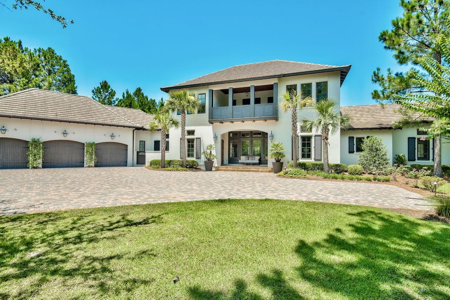 Spectacular Burnt Pine Custom Estate located in a Cul de Sac behind the Gates at Sandestin Golf & Beach Resort. This 5 bedroom Custom Home is located on One of the Finest Lots in Burnt Pine Overlooking a lake and 2 holes on The Raven Golf Course. House has a Very Open Floor Plan with High Ceilings & Lots of Glass in the back of the home.First Floor has a Private Master Suite withLarge His & Hers Large  Walk In Closets and a 2ND Bedroom an Bath plus an Office. Beamed Ceilings and Hardwood Floors with a Fireplace in the Living Room that Opens into the Large Gourmet Kitchen which Overlooks the Private Large Back Porch with Fireplace and Summer Kitchen Overlooking the Pool, Spa and Fire Pit. Upstairs are 3 Bedrooms each with their Own Bath and a Media Room. 3 Car Garage.MUST SEE HOME...
