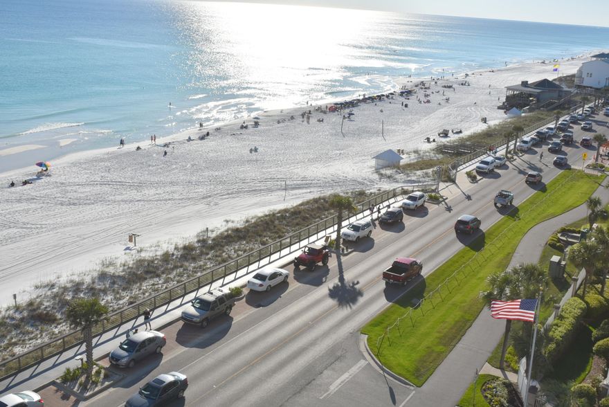 The SW-facing units are the most rare & sought-after, as the view from them is nothing less than beautiful. Simply put, sunset sells! This is the reason they rent better and provide a higher ROI to investors...and can boast quicker re-sale & higher prices than units with the obstructed view (the east side of these buildings). This has consistently been one of the most successful vacation rental communities in the Destin Area. Being only 60 feet from the sand, this recently renovated building has all the amenities one could want and offers the utmost convenience. The deluxe plan has one bedroom over looking the Gulf, and a double balcony! This unit has a DEEDED PARKING SPACE, which can gross another $500 per week if you have a golf cart. Update/renovate this unit and revenue might amaze you