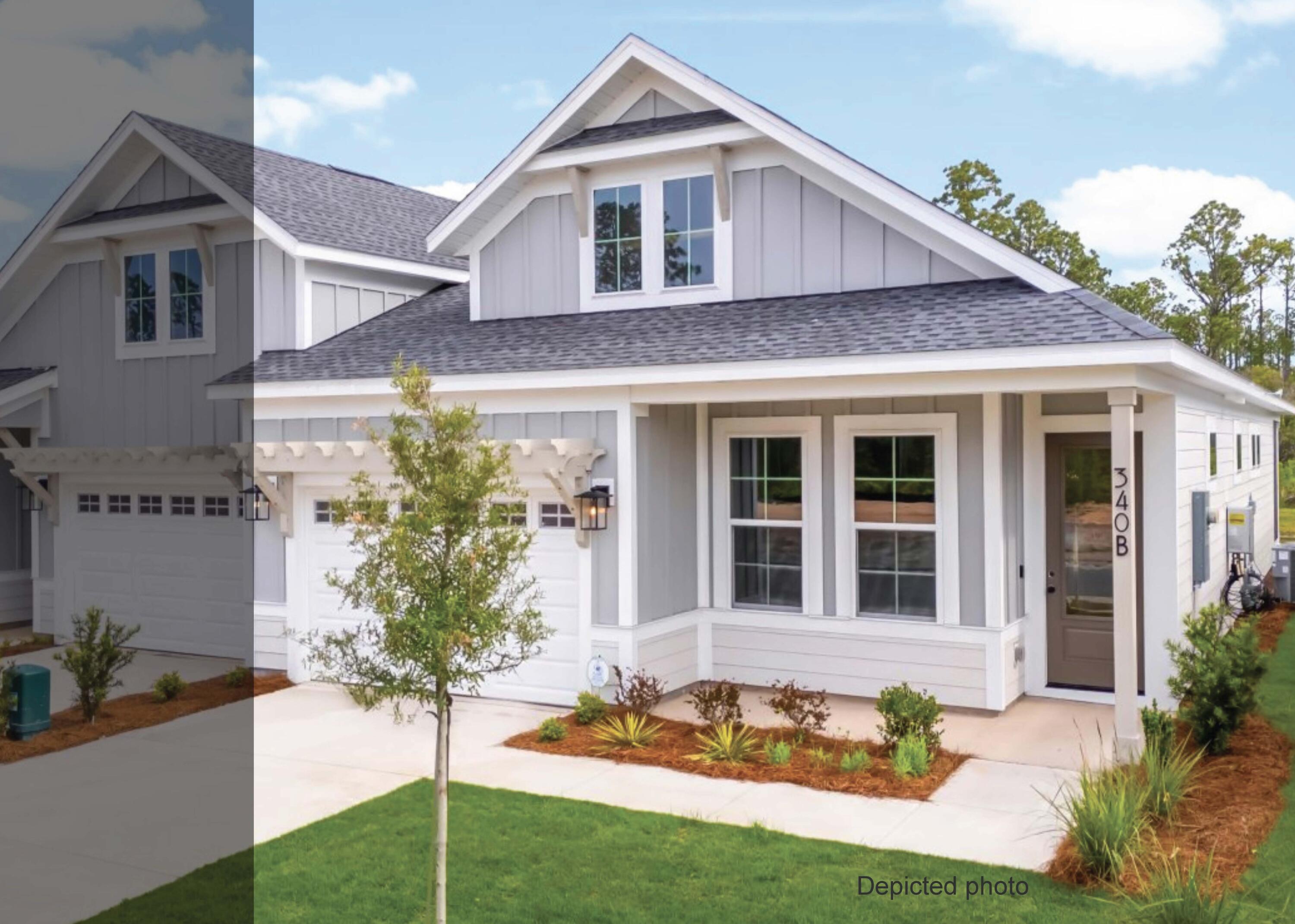 Welcome to The Villas at Longleaf Park in the Watersound Origins community, offering stylish paired/attached villas by Fischer Homes. The LUCAS plan, a beautifully designed 2-bedroom, 2-bathroom single-level home, features 1,418 sq. ft. of effortless living space and a 1.5-car garage. Step inside to an inviting open-concept layout with a modern kitchen, spacious dining area, and a bright living room that seamlessly flows into a private covered patio, perfect for outdoor relaxation. The primary suite overlooks the backyard and boasts a spa-like ensuite bathroom with a double vanity and a generous walk-in closet. Currently priced at the base level, this home already includes standout features like luxury vinyl plank flooring in the main living areas, plush carpet in the bedrooms, 10' ceilings, and more! Still time for Buyer's choice - to pick out colors/selections! Enjoy the ease of a low-maintenance lifestyle, HOA membership covers lawn care and exterior home upkeep, giving you more time to enjoy the exclusive amenities Watersound Origins has to offer such as the Origins Golf Course, a resort-style pool, sports courts, and more. This is your opportunity to embrace easy living in a vibrant, amenity-rich community.