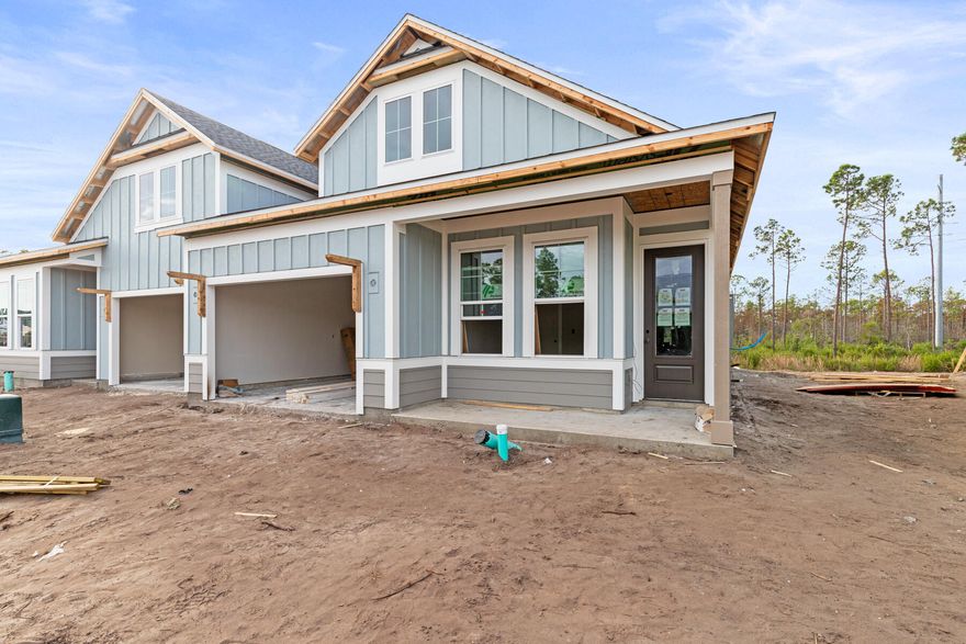 Welcome to The Villas at Longleaf Park in the Watersound Origins community, offering stylish paired/attached villas by Fischer Homes. The LUCAS plan, a beautifully designed 2-bedroom, 2-bathroom single-level home, features 1,418 sq. ft. of effortless living space and a 1.5-car garage. Step inside to an inviting open-concept layout with a modern kitchen, spacious dining area, and a bright living room that seamlessly flows into a private covered patio, perfect for outdoor relaxation. The primary suite overlooks the backyard and boasts a spa-like ensuite bathroom with a double vanity and a generous walk-in closet. This home includes standout features like luxury vinyl plank flooring throughout, 10' ceilings, upgraded countertops throughout, and more. See Designer selections (in Documents) chosen for this beautiful home! 

Enjoy the ease of a low-maintenance lifestyle, HOA membership covers lawn care and exterior home upkeep, giving you more time to enjoy the exclusive amenities Watersound Origins has to offer such as the Origins Golf Course, a resort-style pool, sports courts, and more. This is your opportunity to embrace easy living in a vibrant, amenity-rich community. 