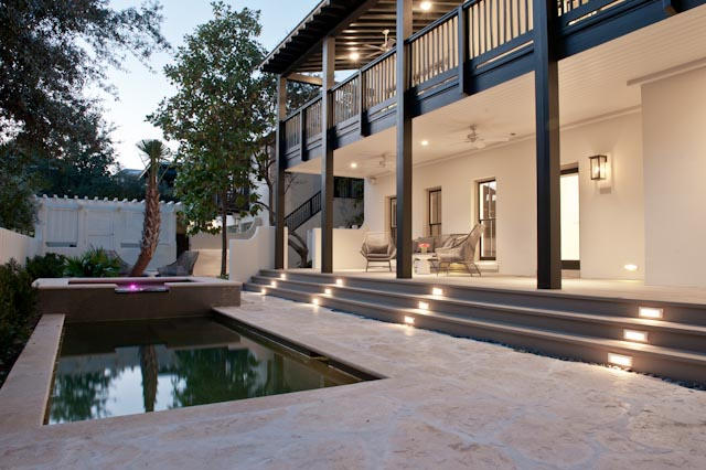 Gorgeous home south of 30-A in Rosemary Beach, recently had a $500,000 makeover. Designed by McWhorter Architects and built by Wave Construction. Heart pine floors throughout, Thermador gas stove & hood, SieMatic kitchen cabinets, marble counters, soaking tub with handmade tiles, 14'ceilings, outside a heated pool with hot-tub, outside fireplace (with gas starter)and FireMagic stainless grill for poolside entertaining. An upstairs porch adds an additional dining and living area overlooking the pool. The Carriage House, 484 square-feet HVAC (included in above square footage), above a two car garage with full size washer and dryer. Home has great rental income. No longer on a rental program. 2011 Gross Income Carriage House: $22,092.86 Main House: $86,099.81. 2012 YTD Gros